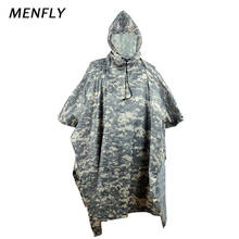 MENFLY ACU Camouflage Poncho Canopy Moisture-proof Mat Cycling Travel Raincoat Forest Field Charge  Jacket Rainy Day Camping 2024 - buy cheap