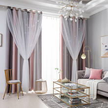 Star Curtains Blackout Gradient Color Window Tulle Curtains for Living Room Bedroom Decor Organza Voile Sheer Curtains 1 Panel 2024 - buy cheap