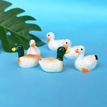 2pc 3D Mini Duck Small Animal Resin Craft Miniature Dollhouse Ornament Fairy Garden Decoration Fairy Decor DIY Accessories 2024 - buy cheap