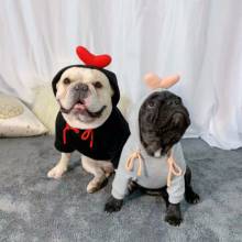 Moda bonito francês bulldog hoodie roupas para cães pug teddy schnauzer outfit pequenos cães chihuahua roupas para animais de estimação filhote de cachorro traje yhc24 2024 - compre barato