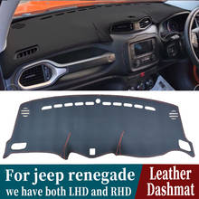 Leather Dashmat Dashboard Cover Pad Dash Mat Carpet Car-Styling accessories For jeep renegade 2014 2015 2016 2017 2018 2020 2019 2024 - buy cheap