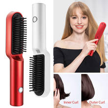 blow hair straightener hair dryer hair straightening brush hot straightening Comb Fast electric cordless hair straightener brush 2024 - buy cheap