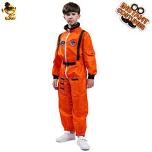 Child Boys Astronaut Orange Jumpsuit Costume Halloween Kids Cosplay Flight Suit Christmas  Birthday New Year Gifts Sets 2024 - buy cheap