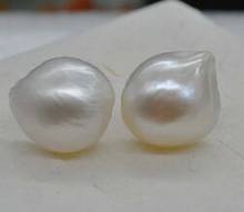 Hj 0048 необычная Природа Белый keshi reborn жемчужные серьги-гвоздики 2024 - купить недорого