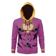 JoJo's Bizarre Adventur Cosplay Giorno Giovanna Hoodie Hooded Sweatshirt 3D Print Pullover Jacket Men Women Coat Streetweat 2024 - buy cheap