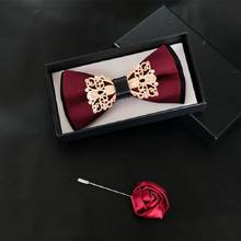 2020 New Fashion Men's Bow Ties Wedding Double Fabric Cotton Wine Red Bow Tie Banquet Formal Suit Butterfly Tie with Gift Box 2024 - buy cheap