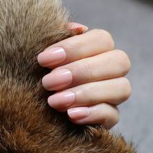 Conjunto completo de unhas falsas, produto novo, cores nude, longa, oval, rosa, doce, conjunto mqpq, 24 peças 2024 - compre barato