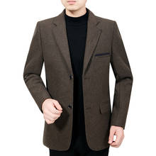 Nova venda quente da marca outono e inverno masculino casual blazer moda fino terno de lã masculino jaqueta de terno de cor sólida 2024 - compre barato