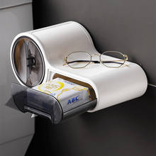 Punch-livre suporte de papel higiênico organizador para banheiro wc suporte do telefone de papel prateleira toalha rolo acessórios prateleira 2024 - compre barato