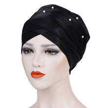 Muslim Women Beads Hijab Elastic Turban Hat Chemo Cancer Cap Arab Head Scarf Wrap Cover Headscarf Islamic Bandanas Accessories 2024 - buy cheap