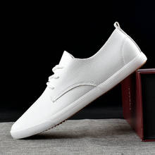 2020 marca de moda sapatos casuais masculinos de couro genuíno sapatos de renda respirável macio branco tênis casuais apartamentos mocassins 2024 - compre barato