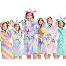 Kigurumi-bata de baño de dibujos animados para niños, bata de baño para bebé, batas de baño con capucha de unicornio y animales, pijama para niños y niñas 2024 - compra barato