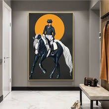 Nordic Knight Horse Riding Canvas Painting Modern Abstract Posters and Prints Wall Art Pictures for Living Room Home Decoration 2024 - buy cheap