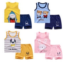 Summer Children's Clothing Set Sport Style Infant Toddler T-shirt Baby Boys Girl Cartoon Shirt Clothes Baby Cotton Tee Tops Suit 2024 - buy cheap