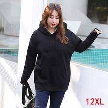 Moletom plus size feminino, 5xl 6xl 7xl 8xl 9xl 10xl 12xl busto 162cm outono e inverno, manga comprida, moletom solto 2024 - compre barato