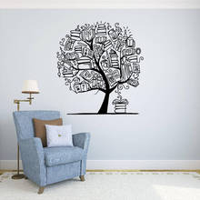 Tree with Books Wall Decal Bookstore Library Vinyl Sticker Education Home Art Design Murals Classroom Interior Decoration S545 2024 - buy cheap