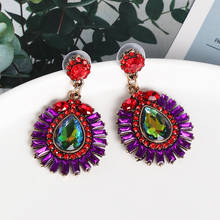 JUJIA Bohemian Shiny Crystal Beads Dangle Earrings For Women Statement Colorful Big Drop Earrings Fashion Charm Jewelry 2024 - buy cheap