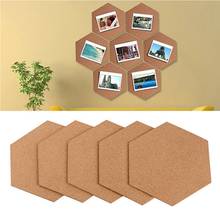 Pegatinas de fondo para fotos, tablero de corcho para pared, mensajes, oficina, multifunción, autoadhesivo, para el hogar, marco de madera hexagonal, 7 Uds. 2024 - compra barato