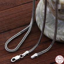 100% S925 Sterling Silver colour Simple Retro Chains Necklaces for Women Men Couple Cool Punk Fashion 1.6mm 18-30 inch Jewelry 2024 - buy cheap