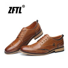 ZFTL/Новые Мужские модельные туфли; официальная обувь; мужская деловая повседневная обувь ручной работы из натуральной кожи на шнурках; Мужская обувь для отдыха; большие размеры 40 2024 - купить недорого