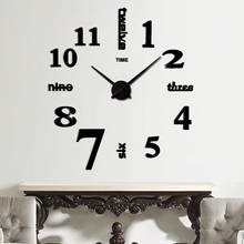 Self-adhesive Large Wall Clock Silent Decorative Time 3D DIY Oversize Kitchen Clock Acrylic Wall Sticker Mirrors Big Wall Clocks 2024 - buy cheap
