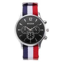 Migeer relógios masculinos moda banda de tecido quartzo relógios de pulso relógios masculinos casuais relogio masculino horloge vrouw mannen horloge 2024 - compre barato