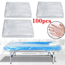100 Pcs Disposable Plastic Couch Cover Transparent Bed Film SPA Massage Treatment Table Cover Waterproof Beauty Salon Sheets 2024 - buy cheap