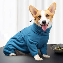 Casaco de cão de lã roupas inverno grosso cão quente para pequeno médio grande cães ajustável pet hoodies masculino/feminino macacão para corgi 2024 - compre barato