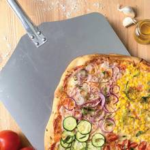 Pala de aluminio para pizza con mango largo de madera, herramientas de pastelería, accesorios, espátula, cortador para hornear pasteles 2024 - compra barato