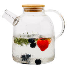 1.5L glass cold water bottle heat-resistant teapot cold boiling water cup pot household cold water bottle juice pot 2024 - купить недорого