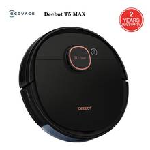 Робот-пылесос ECOVACS Deebot T5 MAX, 5200 мА ч, 240 мл, влажная уборка, 1500 Па 2024 - купить недорого