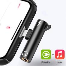 Аудио наушники для мобильного телефона для зарядки на 2-портный Dual In1 сплиттер адаптер для iPhone 11X7 8 для освещения до 3,5 мм разъем для наушников разъем AUX кабель 2024 - купить недорого