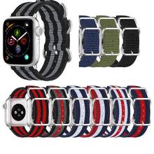 Ремешок нейлоновый для Apple Watch Band 44 мм 40 мм 38 мм 42 мм, спортивный браслет для наручных часов iWatch SE 6 5 4 3 2 1 2024 - купить недорого