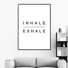 Inhale Exhale-cuadro sobre lienzo para pared, carteles nórdicos e impresiones, imágenes de pared escandinavas para decoración de sala de estar 2024 - compra barato