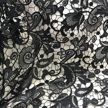 1 Yard Black Guipure Venice Heavy Lace Fabric Crochet Hollow Floral Lace Fabric for Wedding Gown Bridal Dress Backdrop Curtains 2024 - buy cheap