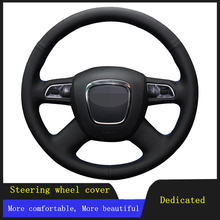 Car Steering Wheel Cover Black Hand-stitched Artificial Leather For Audi A3 A4 (B8) A6 (C6) A8 A8 L Q5 Q7 2007-2011 S8 2008-2009 2024 - buy cheap