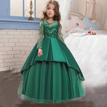 Summer 4-14 Year Teens Party Christmas Girl Dress For Children Wedding Flower Kids Clothes Princess Pageant Long Vestidos 2024 - купить недорого