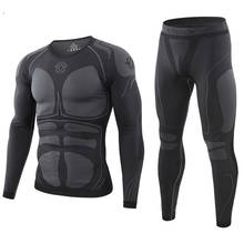 Ropa deportiva sin costuras para hombre, mallas de gimnasio para entrenamiento, ropa interior térmica con función de compresión, conjunto deportivo para trotar 2024 - compra barato