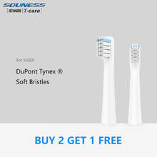 SOUNESS 3pcs Replacement Toothbrush Head for SN301 DuPont Tynex Soft Bristles Brush Heads 100% Original 2024 - buy cheap