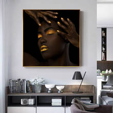 Sexy Black Gold Woman Art Posters and Prints Wall Art Canvas Painting African Girls Scandinavian Picture for Living Room Decor 2024 - buy cheap