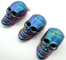 wholesale Natural stone skull Titanium Kristal Quartz crystal charm pendant for diy Jewelry making necklace Accessories6pcs A4 2024 - buy cheap