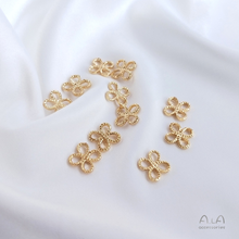 1 Pair 14K Gold Four-Leaf Clover Pendant Accessories DIY Handmade Bracelet Ear Drops Pendant All-Matching Accessories 2024 - buy cheap