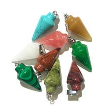 Tapered Malaysian Jades Pendant Reiki Healing Semi-precious Stone Amulet DIY Jewelry Natural Stone Charms Size 15x30mm 2024 - buy cheap