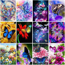 Butterfly Flower DIY 5D Diamond Painting Full Round Rhinestone Animal Diamond Embroidery Cross Stitch Kits Home Decor 2024 - buy cheap