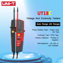 Probador de voltaje UNI-T UT18C 0 ~ 690V AC DC, detección de polaridad sin prueba de potencia/pantalla LCD, rango automático IP65, medidor impermeable, prueba RCD 2024 - compra barato