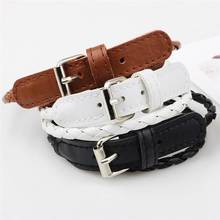 Fashion Multi Layer Leather Bracelets for Men Women Belt Buckle Punk Leather Woven Bracelet Double Layer Bracelet 2024 - buy cheap