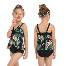 2-14 Year Two Piece Kids Girls Tankini Swimsuit Child Swimwear Set Tops with Bottom Swimming Suit Children's Bathing Suit 2024 - buy cheap