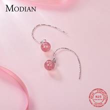 MODIAN Real 925 Sterling Silver Handmade Natural Designer Fine Jewelry Strawberry Crystal Fashion Stud Earrings for Women 2024 - buy cheap
