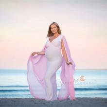 Пикантное платье-шаль для беременных нарядное платье для фотосъемки беременности для будущей матери длинное платье для беременных женщин Макси-платье реквизит для фотосъемки 2021 2024 - купить недорого