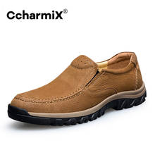 CcharmiX big Size 37-47 Men's Leather Casual Shoes Genuine Leather High Quality Men Loafers Luxury Brand Classic Shoes For Men 2024 - buy cheap